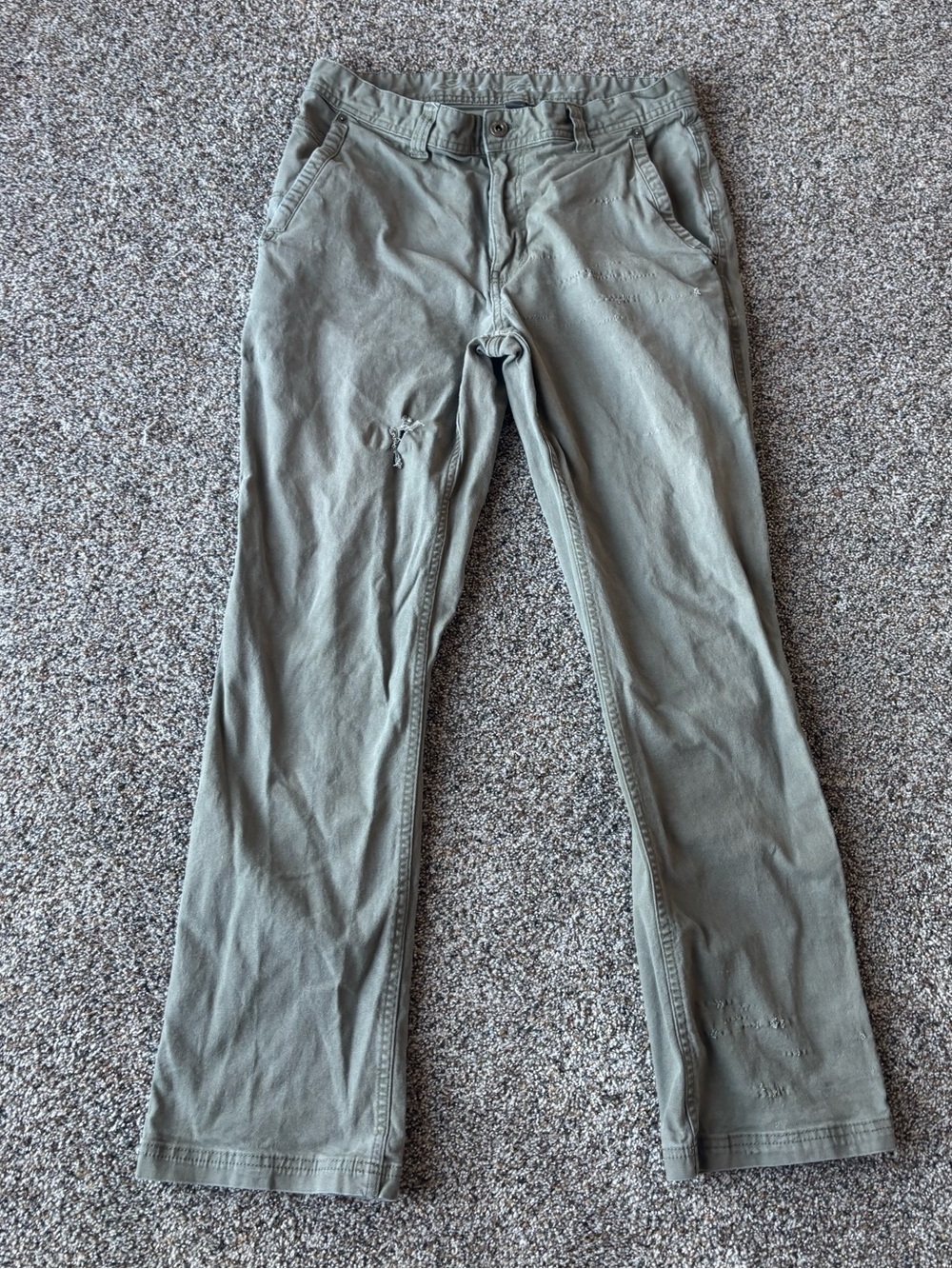 Eddie Bauer Carpenter Utility Pants Olive Green Distressed Men's 32x32